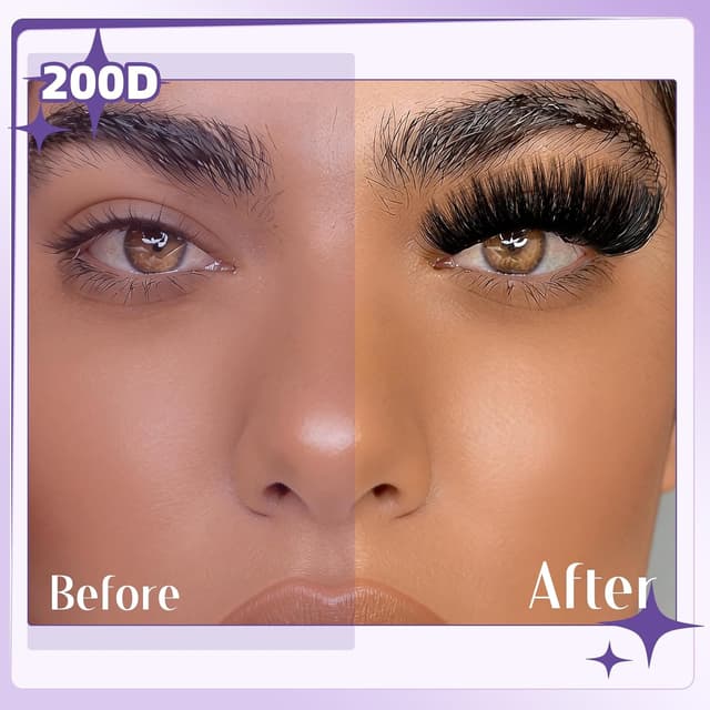 Detalle 2 de B&Q Fluffy Lash Clusters Thick 200D (Volume Lash Extensions), D Curl, 10–18mm