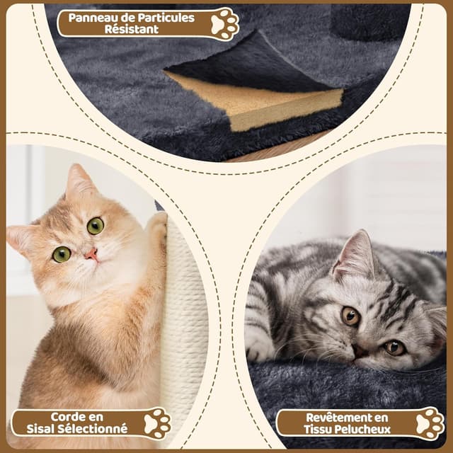 Thumbnail 5 de Yaheetech arbre à chat 59 cm noir