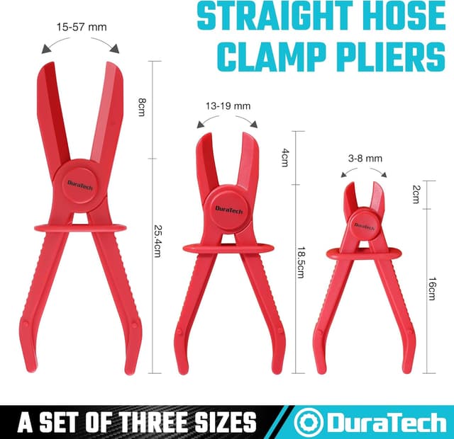 Detalle 2 de DURATECH Pinces à durite 6 pièces : colliers de serrage pour tuyaux flexibles (3 tailles)