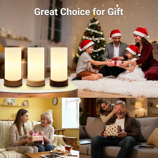 Thumbnail 4 de HSLighting Touch Glass Bedside Lamp 3-way dimmable