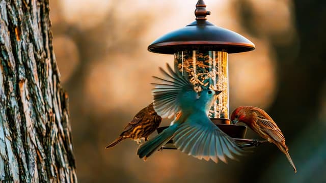 Thumbnail 6 de Youvip Metal Roof Bird Feeder (Chew-Proof) for Outdoor Hanging Wild Bird Seeds, Bronze