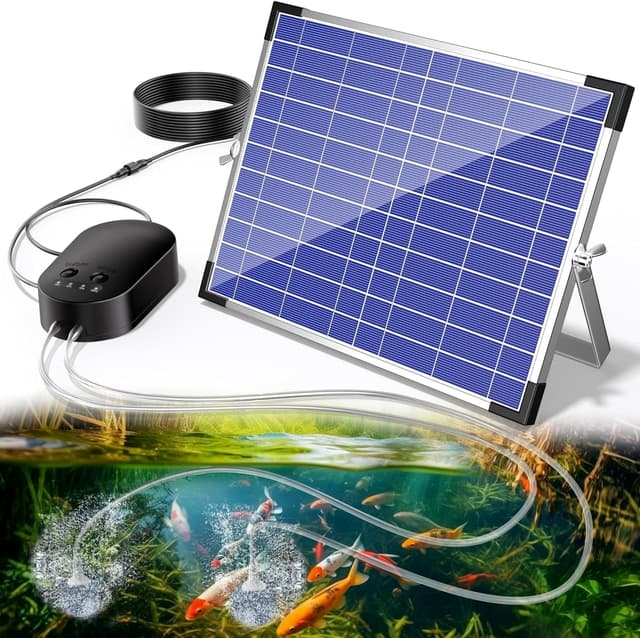 Detalle de Biling 15W Solar-Teichbelüfter mit Akku (4400 mAh) und 3 Modi