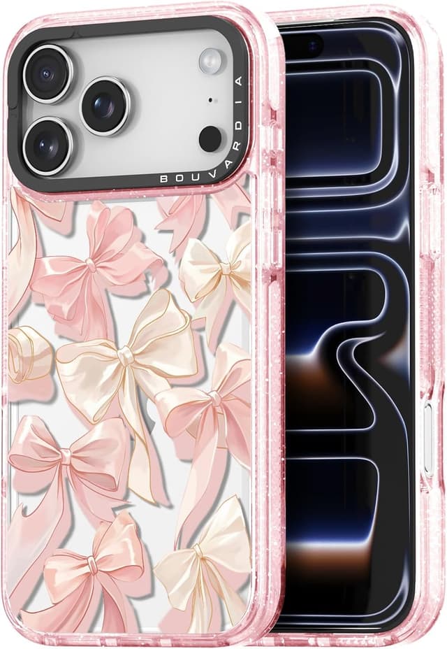 Detalle de Bouvardia for iPhone 17 Pro Case with Flying Bows TPU Protection