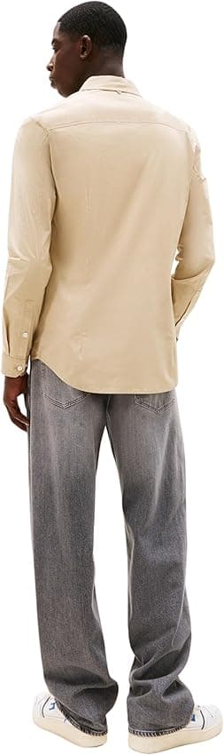 Detalle 2 de Tommy Jeans TJM Original camisa hombre talla S beige