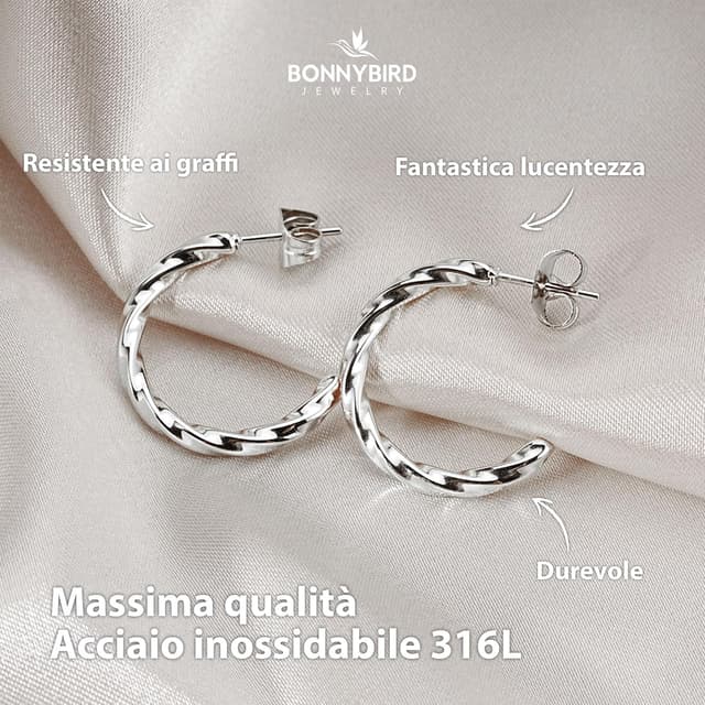 Thumbnail 1 de BONNYBIRD Orecchini Acciaio Chirurgico Donna