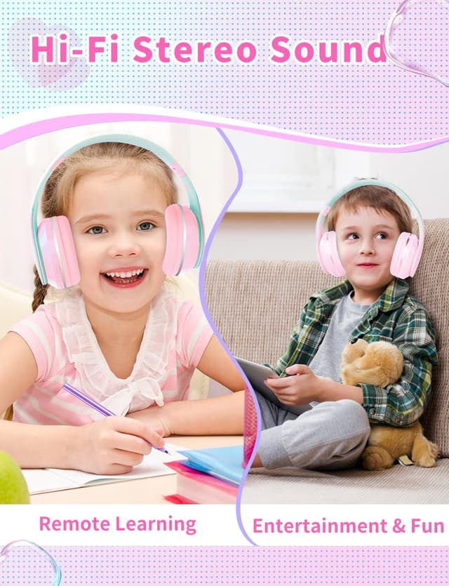 Thumbnail 4 de Bluetooth Kids Headphones 10H wireless pink