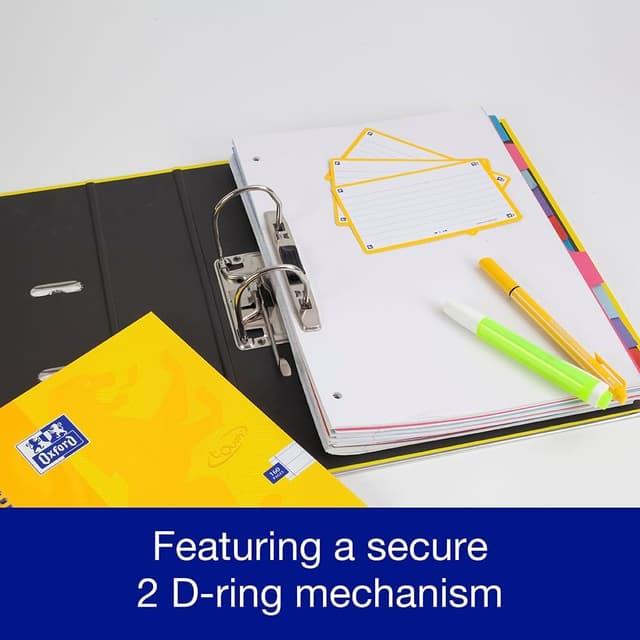 Detalle de Oxford Premium A4 Lever Arch File (Yellow) – heavy duty single folder, 70mm spine