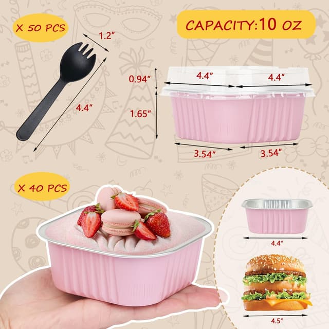 Detalle de LNYZQUS Mini Cake Pans 40-Pack 10oz