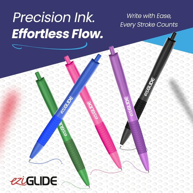 Detalle 2 de EziGlide Green retractable gel pens (pack of 5) with 0.7 mm fine tip