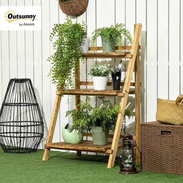 Thumbnail 1 de Outsunny Soporte para Plantas 3 niveles 60x37x93 cm