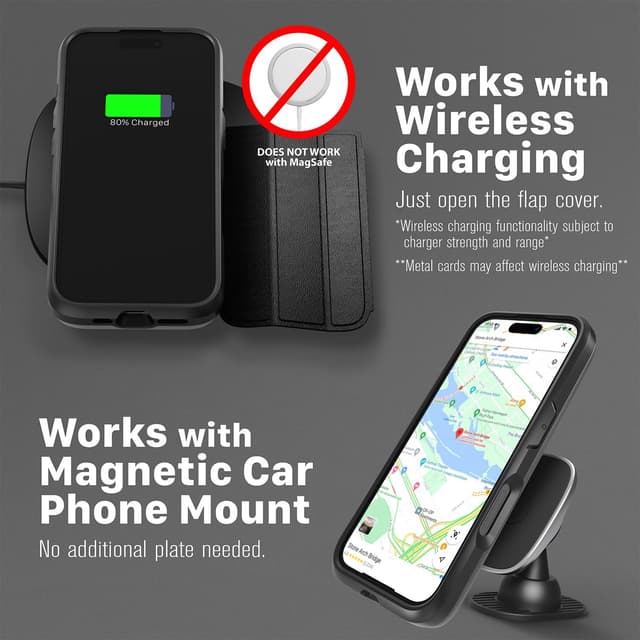 Thumbnail 6 de VENA vCommute Wallet Case for iPhone 17 Pro Max (Flip Leather + Kickstand) – Black