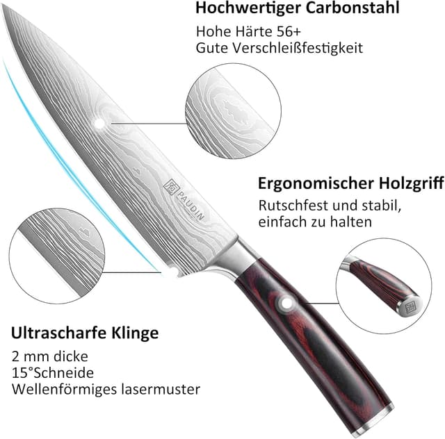 Detalle de PAUDIN set coltelli da cucina 3 pezzi