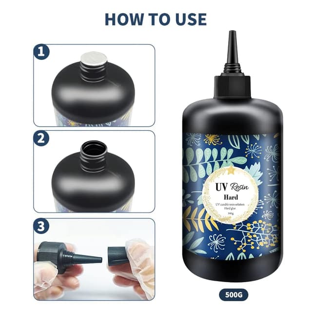 Detalle de OSBANG Crystal Clear Hard UV Resin (Upgraded Formula) – UV and sunlight activated hard clear resin for jewellery and crafts (1000g)