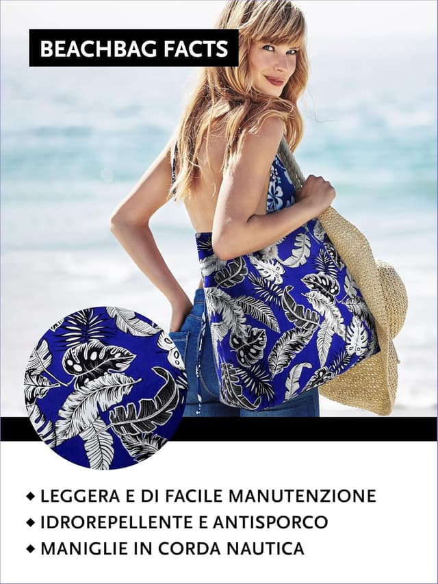 Detalle 2 de DonDon Borsa da spiaggia grande 58 x 38 x 18 cm