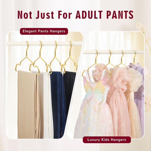 Thumbnail 4 de DOIOWN Gold Pants Hangers 12 Pack 13.3” Matte Aluminum 💼