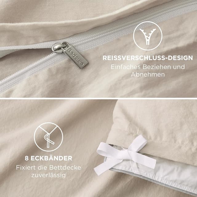 Detalle 1 de Bedsure Bettwäsche Baumwolle 135x200