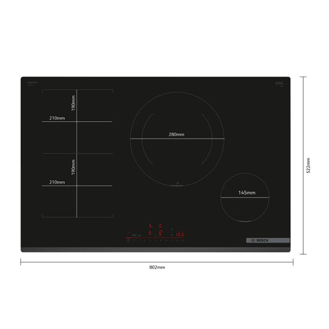 Detalle 2 de Bosch PVS831HC1E placa inducción 80 cm
