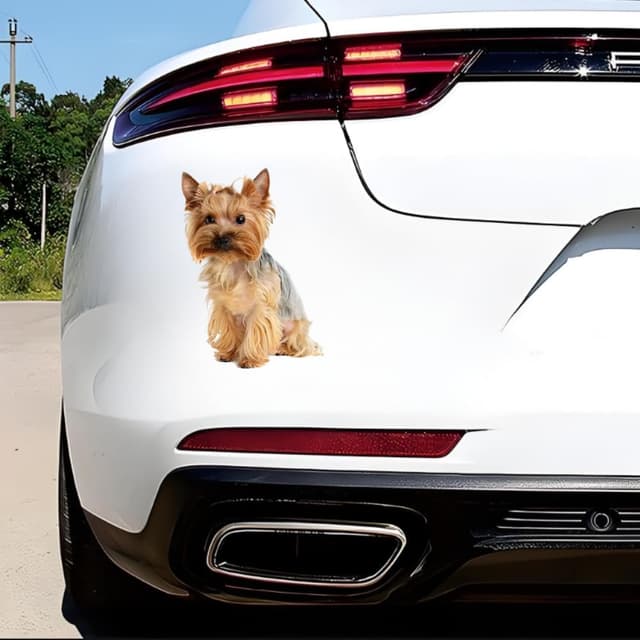 Detalle 2 de TIZIKJ Yorkshire Terrier Aufkleber Reflektierend 22 cm