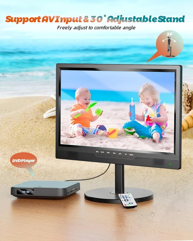 Thumbnail 5 de Desobry 19-inch 1080p Portable TV with built-in rechargeable battery, DVB-T2 and HDMI/USB inputs