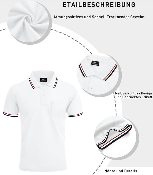Thumbnail 3 de LLdress Polo Uomo Maniche Corte Polo da Golf Tennis