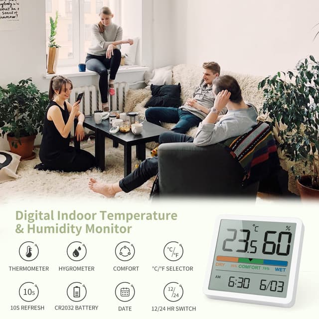 Detalle de NOKLEAD Hygrometer Indoor Thermometer 1️⃣ 🌡