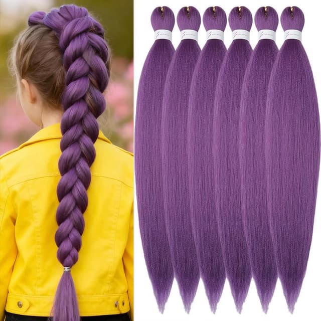 Detalle de YDDM vorgedehntes Flechthaar für Jumbo/Box Braids – 20 Zoll, 3 Packs, Kunsthaar in Blau