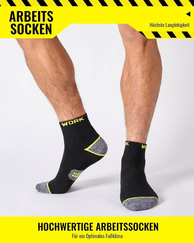 Detalle de Effeet Calze da lavoro uomo (10 paia) con rinforzi su punta e tallone, traspiranti e imbottite