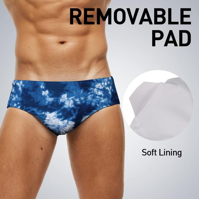 Detalle de Arcweg maillot de bain homme slip avec doublure et mousse souple amovible, cordon de serrage réglable