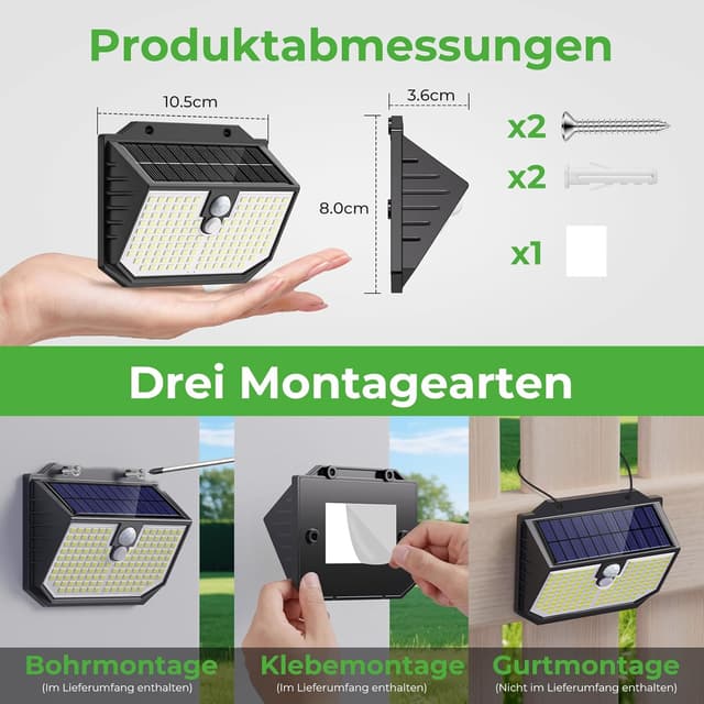 Thumbnail 6 de nipify Solarlampen für Außen mit Bewegungsmelder 4er Set