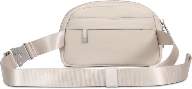 Detalle de Expatrié Milly marsupio donna beige puffer: borsa a tracolla piccola imbottita con fibbia in metallo