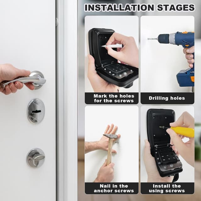 Thumbnail 5 de Laihur Key Safe Wall Mounted 12-digit combination key box 🔐