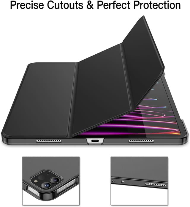 Detalle de JETech Hülle für iPad Pro 12,9 Zoll (6./5. Gen, 2022/2021) mit Pencil-Aufladung & Auto Schlaf-/Wach, Schwarz