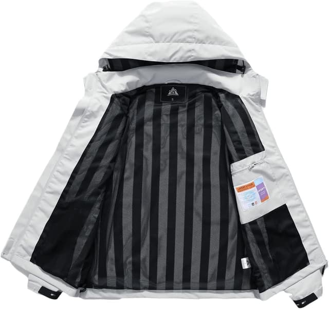 Detalle de MOERDENG Women’s Waterproof Lightweight Rain Jacket (Hooded Softshell Windbreaker)