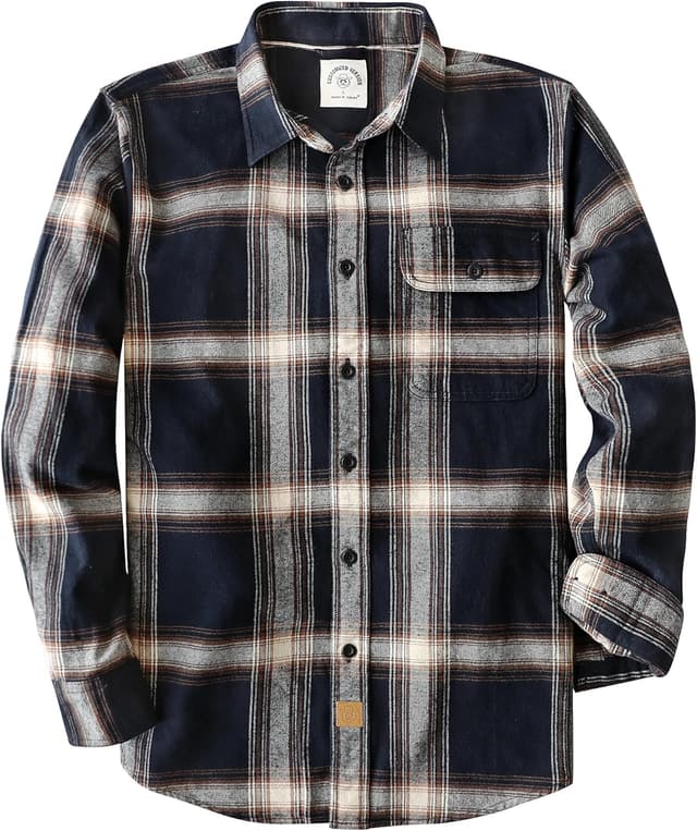 Detalle 2 de Dubinik Flanellhemd Herren Regular Fit kariert mit Button-down (Langarm)