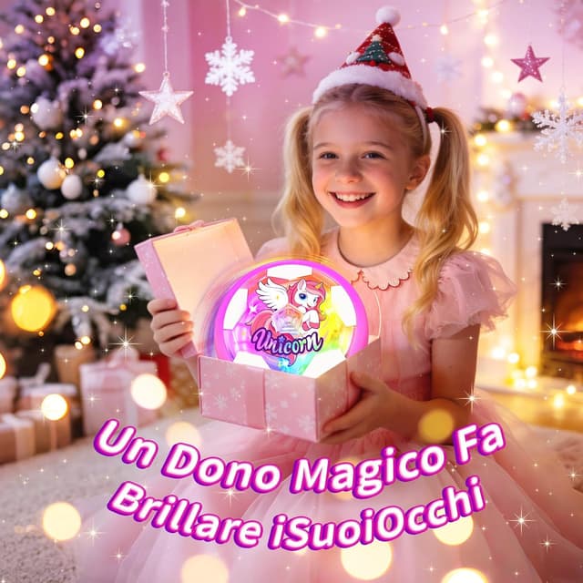 Detalle de Unicorno pallone da calcio luminoso a base d’aria Giochi Bambina (3-12 anni) – regalo a tema licorna