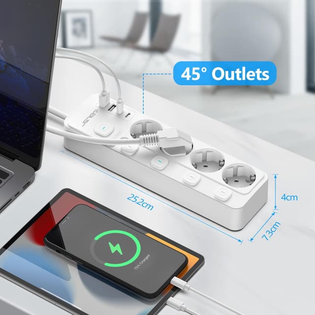 Thumbnail 4 de JSVER Bloc Multiprise USB 8 en 1 2M