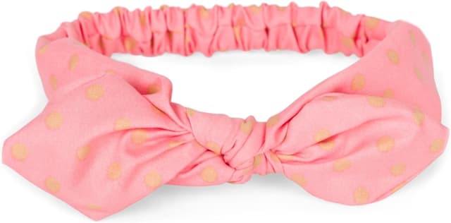 styleBREAKER bandeau pour femmes à pois, nœud souple et cordon élastique (pin-up rockabilly) – Abricot-Beige