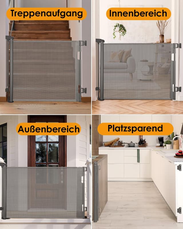 Thumbnail 5 de derimkcoa Ausziehbares Treppenschutzgitter 0–140 cm