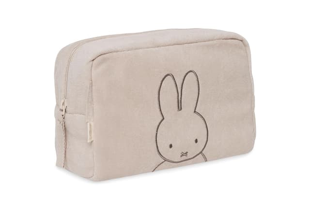 Detalle 2 de Jollein Frottee Windeltasche Miffy Nougat – Windeletui & Kosmetiktasche (Beige)