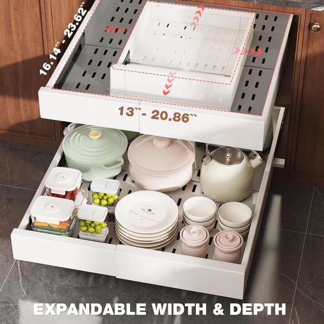 Detalle 1 de Seinloes 2 Pack Pull Out Cabinet Organizer