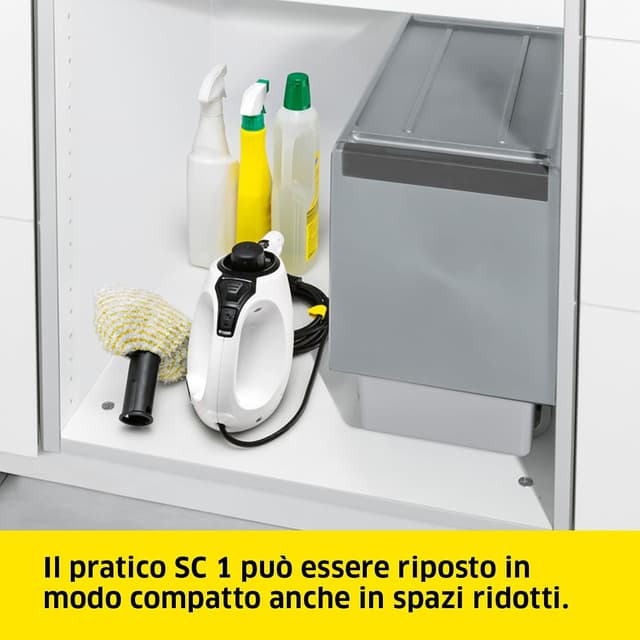 Detalle 2 de Kärcher SC 1 pulitore a vapore: pronto in 3 minuti, 1200W e serbatoio da 200 ml