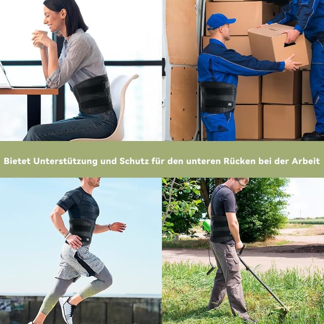 Thumbnail 6 de INDEEMAX Rückenstützgürtel mit 3D-Lordosenpolster – verstellbare Lendenwirbelstütze für Rücken und LWS