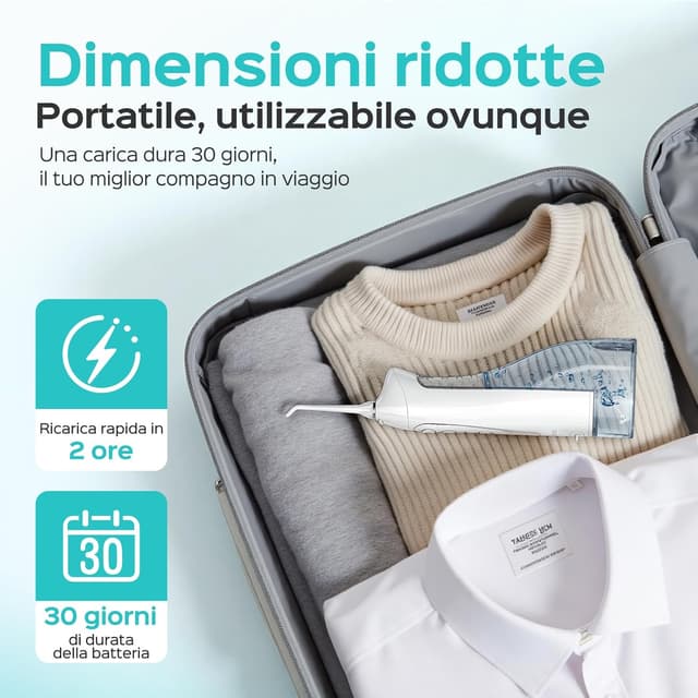 Thumbnail 6 de COSLUS C20 idropulsore dentale portatile senza fili ricaricabile IPX7, 300 ml