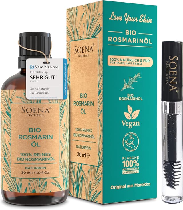 Detalle de Bio Rosmarinöl (Fördert das Haarwachstum) von Soena Naturals – ätherisches Rosmarinöl in hoher Konzentration