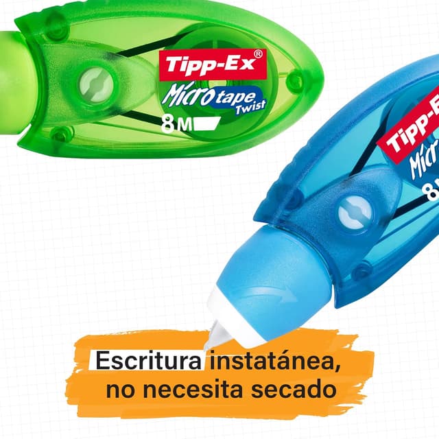 Detalle 2 de BIC Tipp-Ex Cinta Correctora Blanca para Material Escolar ✍