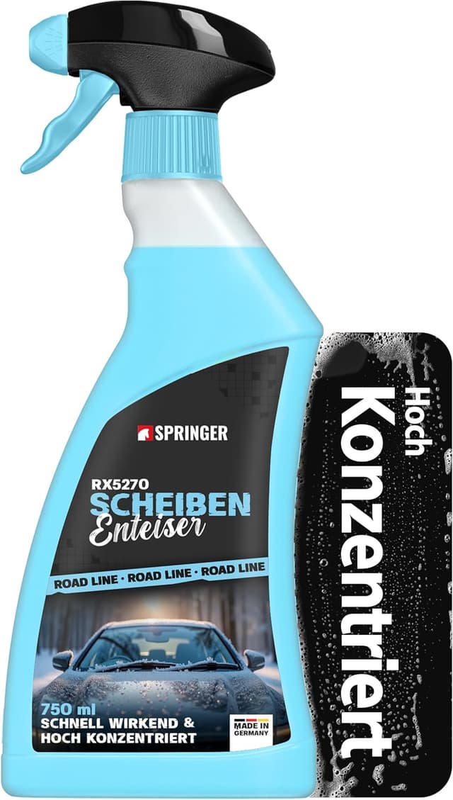 Detalle de SPRINGER RX5270 Scheibenenteiser-Spray (750 ml) – selbsttätig gegen Eis, Raureif & Schnee, Made in Germany