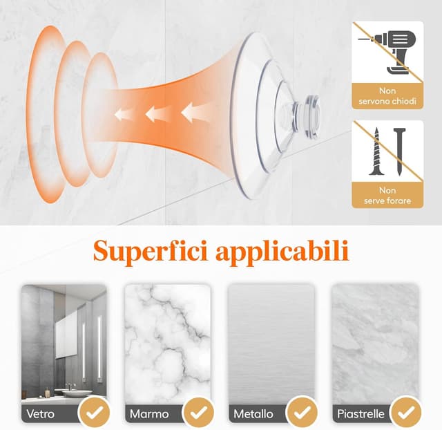 Detalle de Lifewit Ripiani galleggianti con ventose per piante da finestra, 3 confezioni da 38 cm