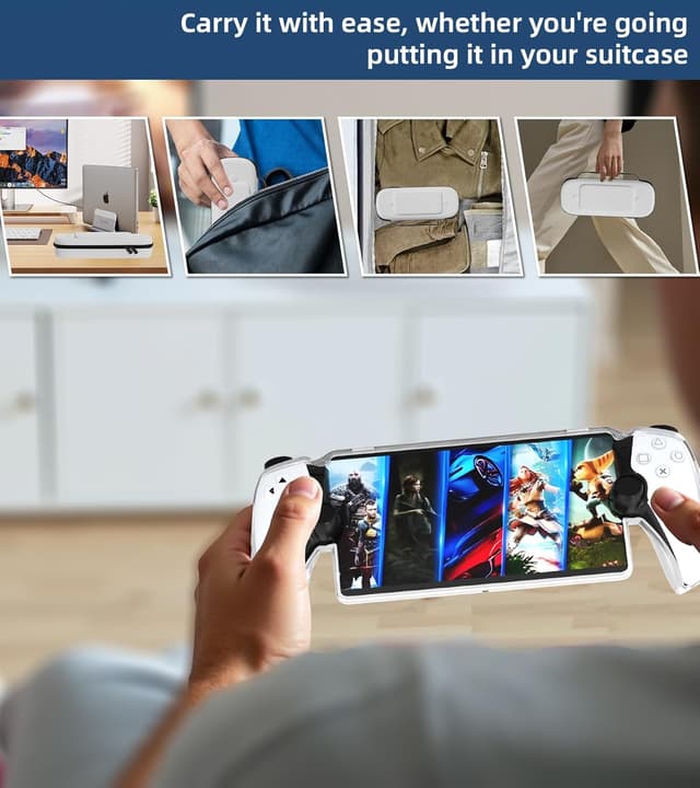 Detalle 2 de QUAGGY 3-in-1 Accessories Kit for PlayStation Portal (EVA case, TPU cover, 2 screen protectors) – White