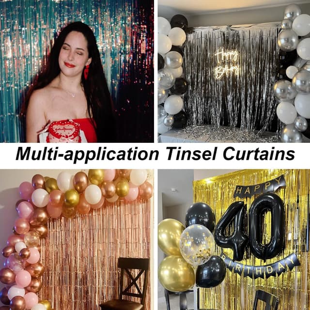 Thumbnail 6 de PVEGOS 3.3 x 8.3 ft Light Blue Tinsel Curtain 🎉