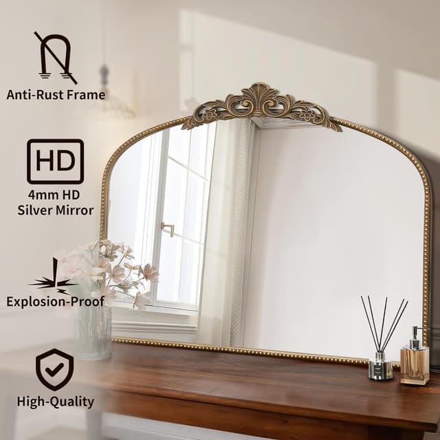 Thumbnail 1 de Micasso Large Gold Antique Mirror 40"x30" 🪞